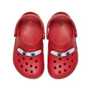 WAUOEMY Kids Cars Clog Sandal Waterproof Slip-On Slides for Boys - Lightning McQueen Closed Toe Clogs with Backstrap